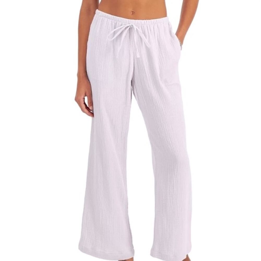 MSRP $58 J. Valdi Womens Pull On Beachwear Pants Cover-Up lavender color sz M